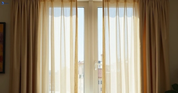 Dusty and dull curtains in kuluin before steam cleaning